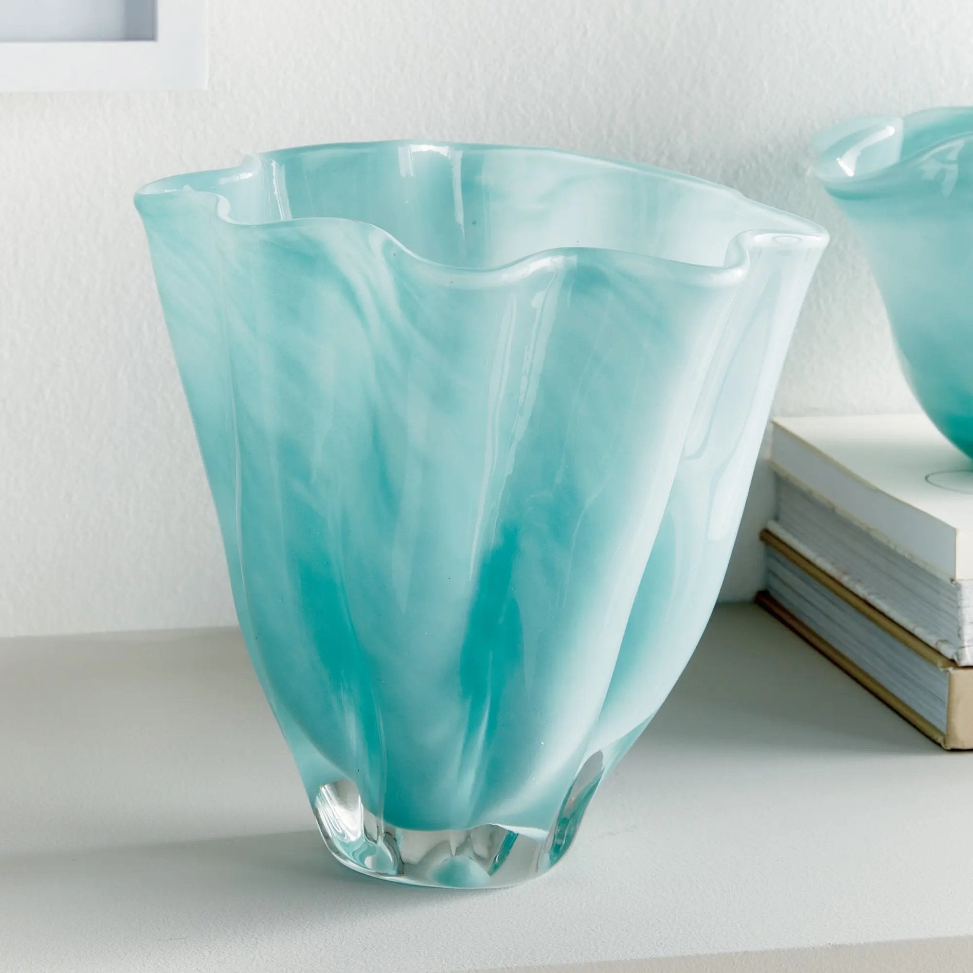 Ceila Vase – Light Blue Handcrafted Glass Napa Home & Garden