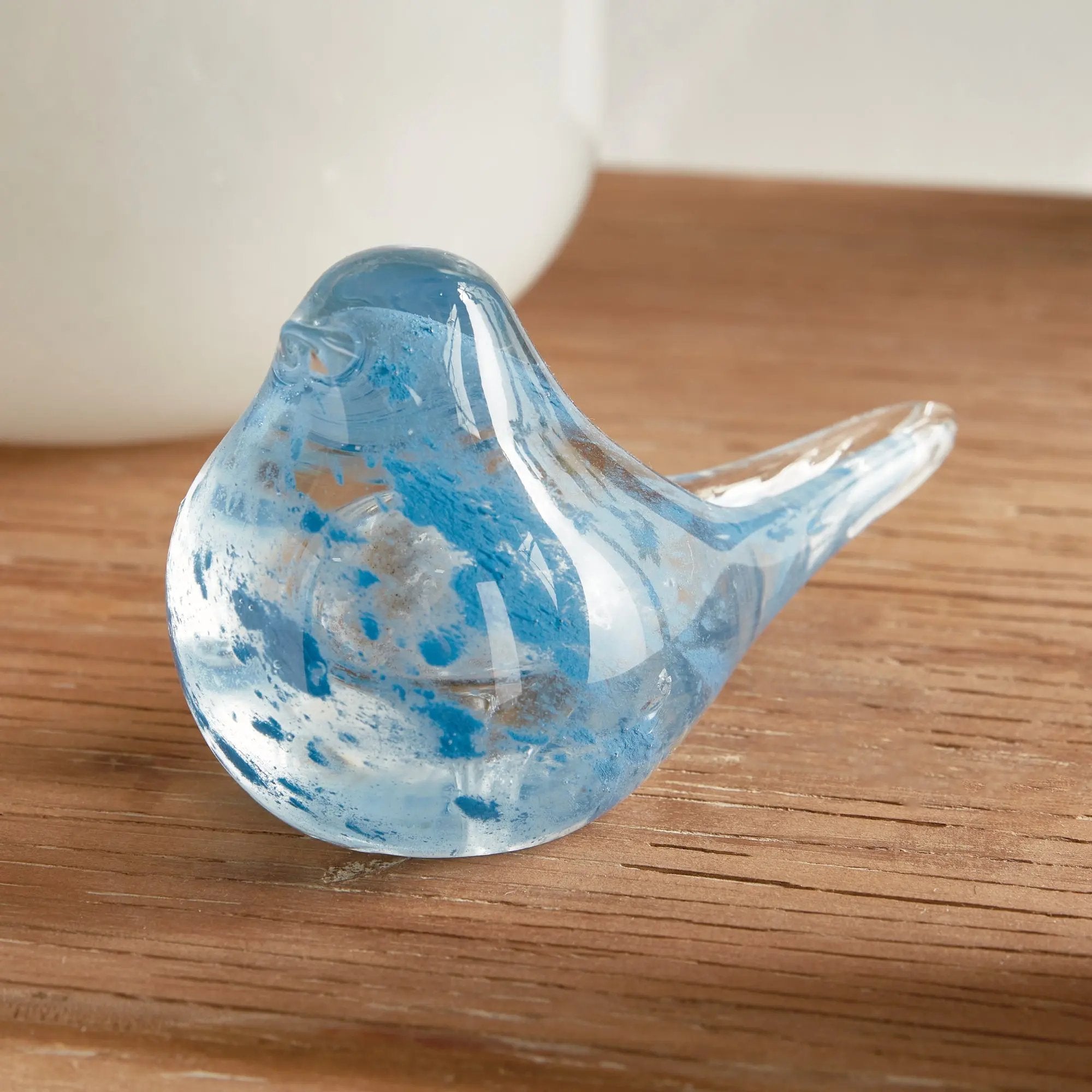 Little Finches Bird Sculptures, Set of 2 | Transparent Melon or Blue Napa Home & Garden