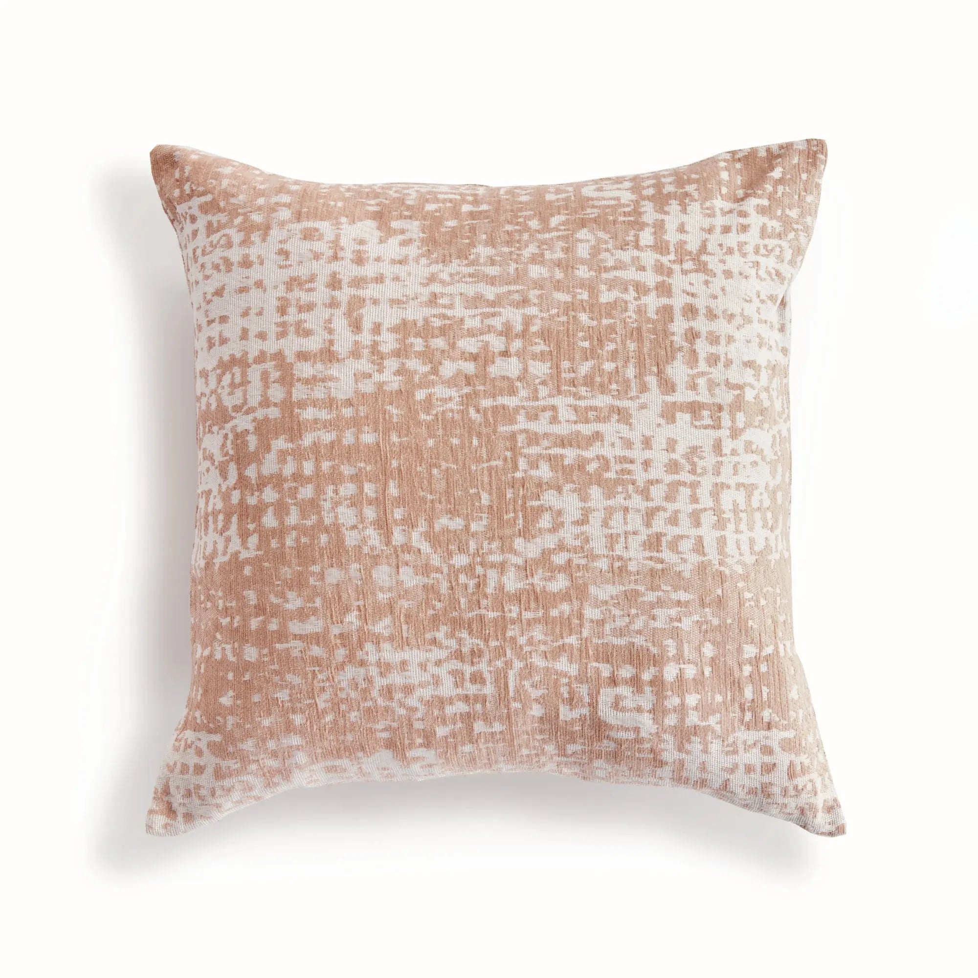 Textured throw pillow with a pattern on a white background