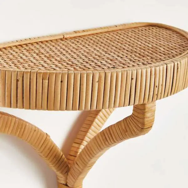 Cambria Woven Wall Bracket - Rattan Wrapped Coastal Wall Shelf - Villa Decor & Design