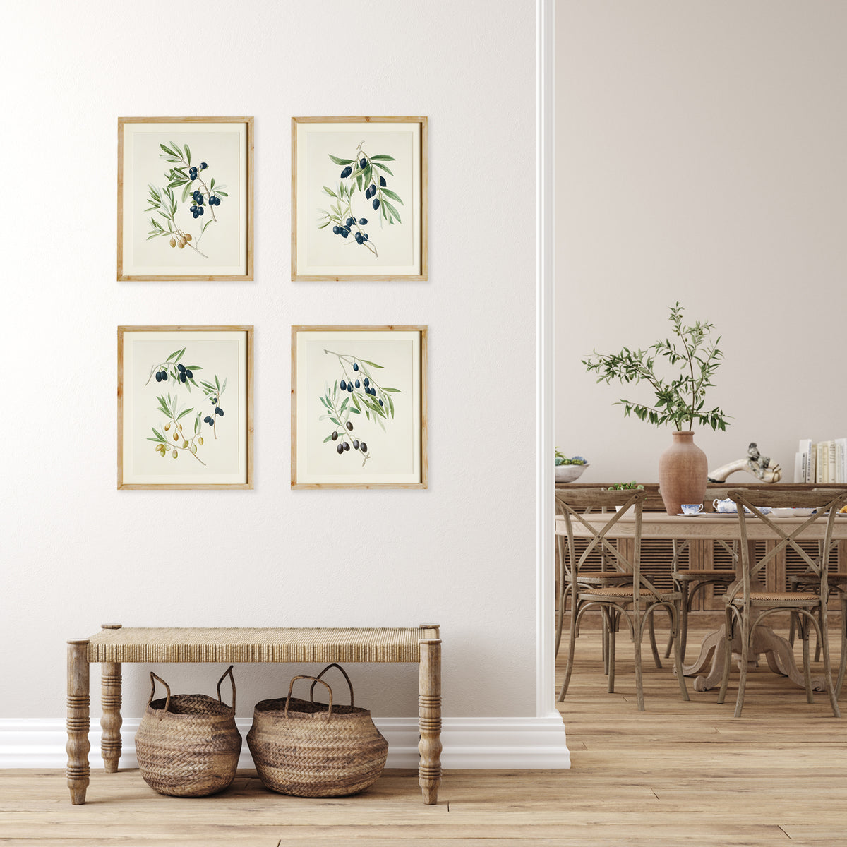 Olive Stems Study, Set of 4