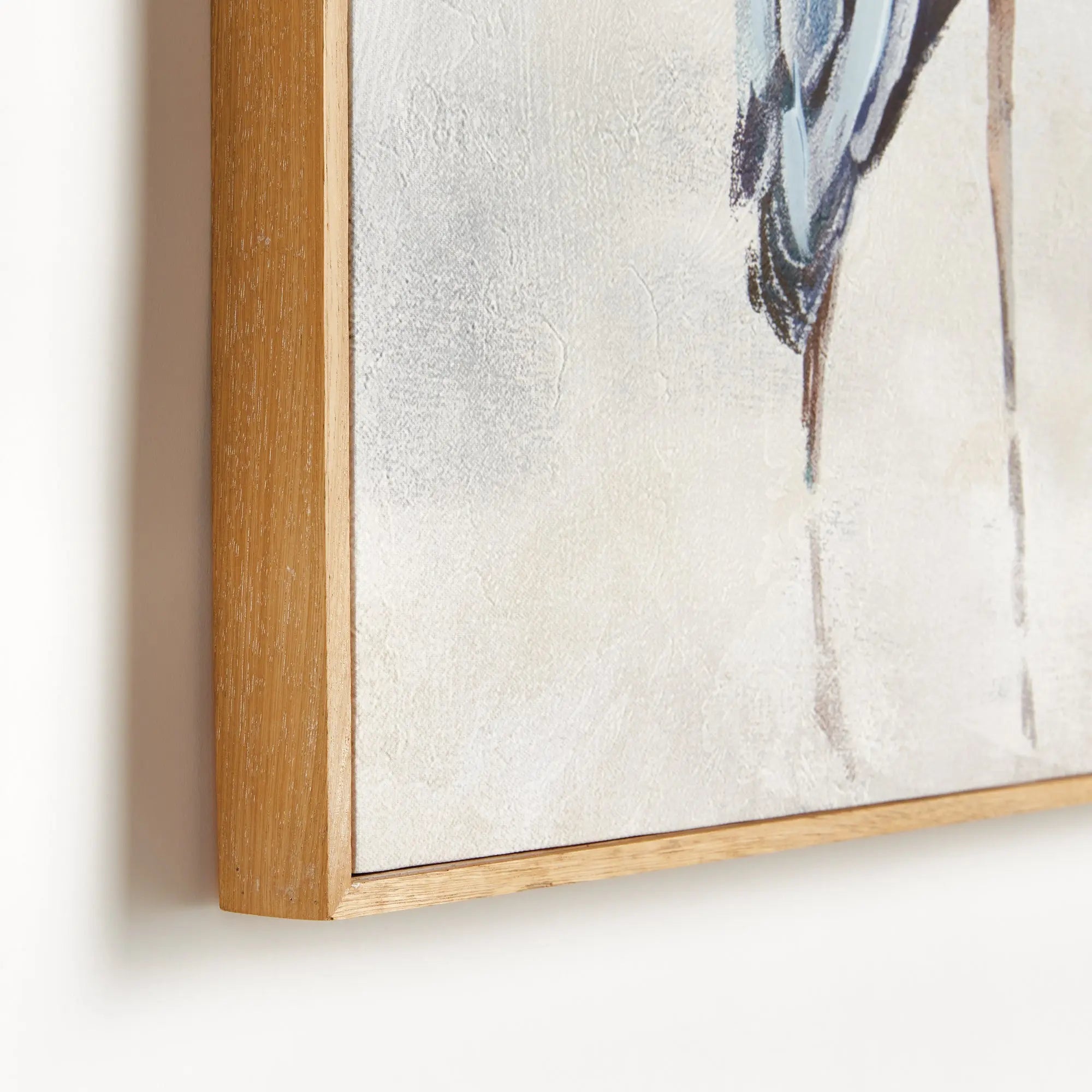 Set of two heron giclée prints on canvas with walnut wood frames