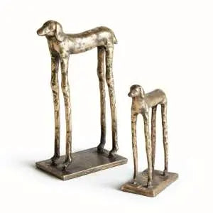 Two Hounds Sculpture Set in Gold