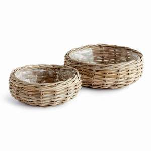 Normandy Low Basket Planters, Set of 2