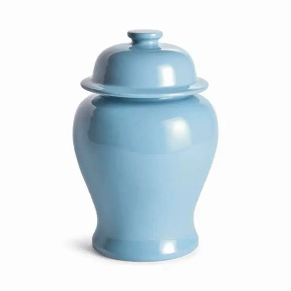 Koa Lidded Mini Wide Ginger Jar – Small or Large | Green, Blue, or White Ceramic - Villa Decor & Design