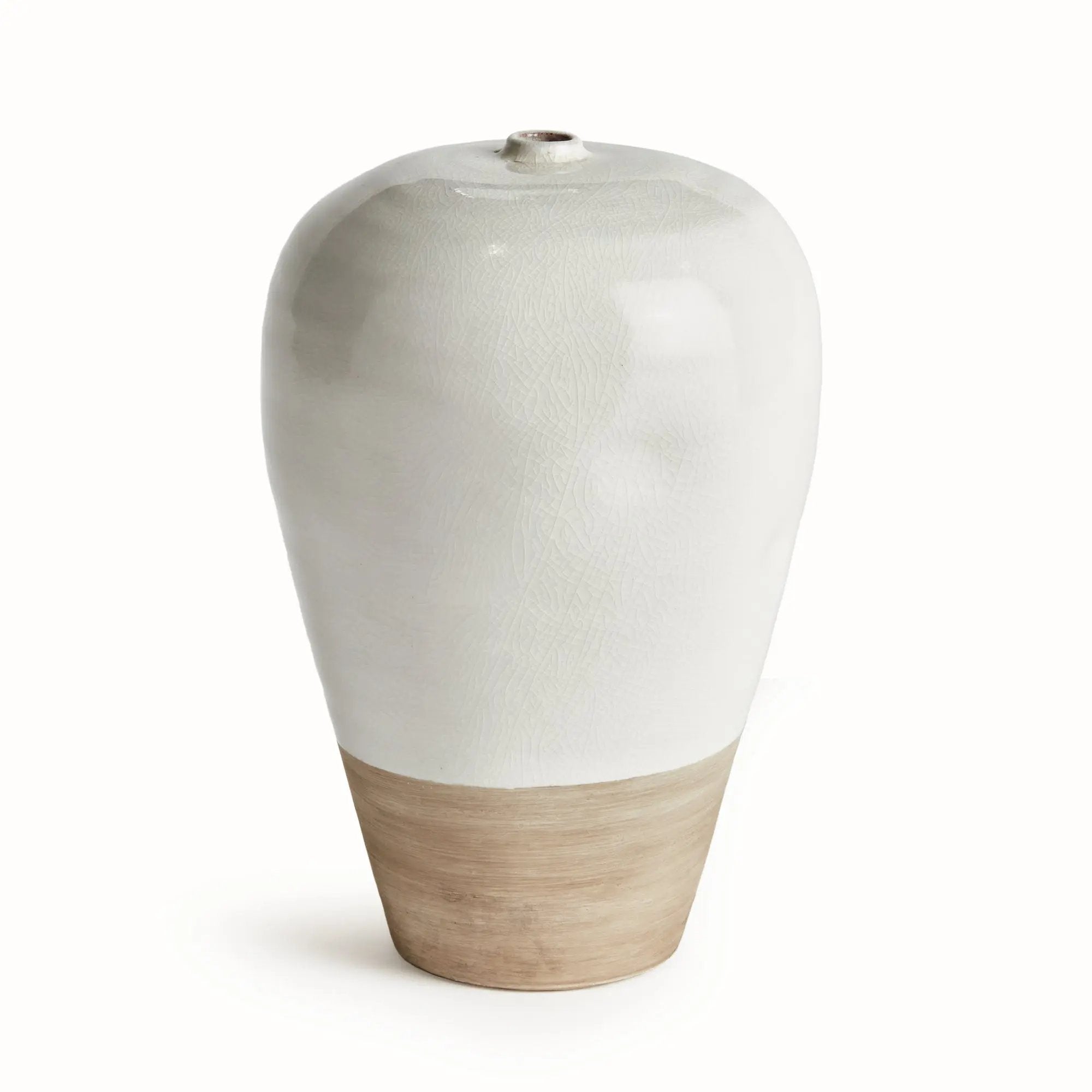 Layton Vase – Small & Large | Glossy White Reactive Glaze with Natural Clay Base Napa Home & Garden