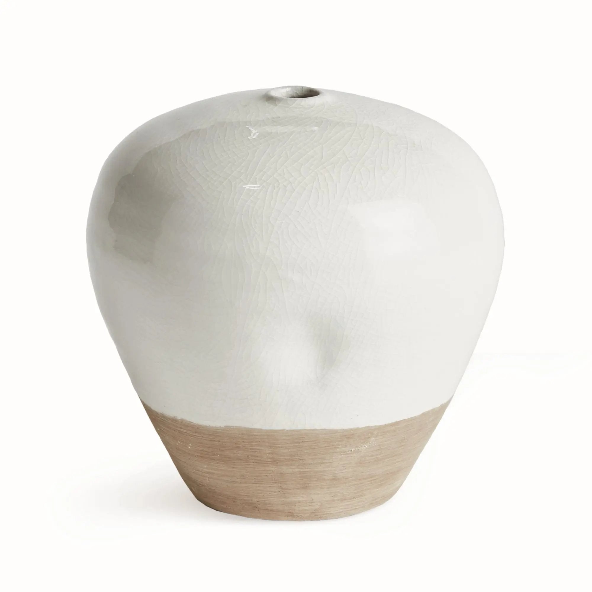 Layton Vase – Small & Large | Glossy White Reactive Glaze with Natural Clay Base Napa Home & Garden