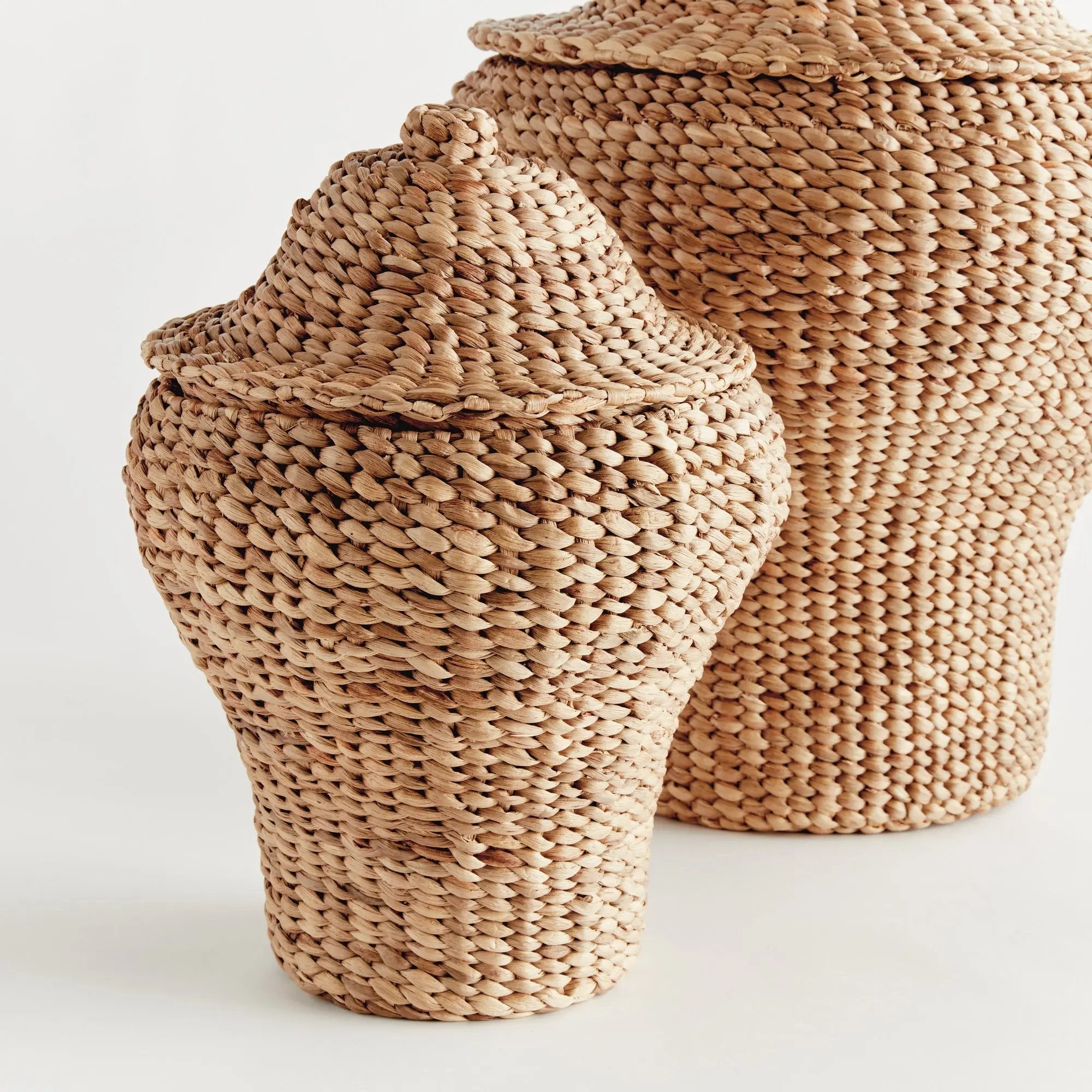 Water Hyacinth Ginger Jars - Set of 2 | Woven Decorative Jars Napa Home & Garden