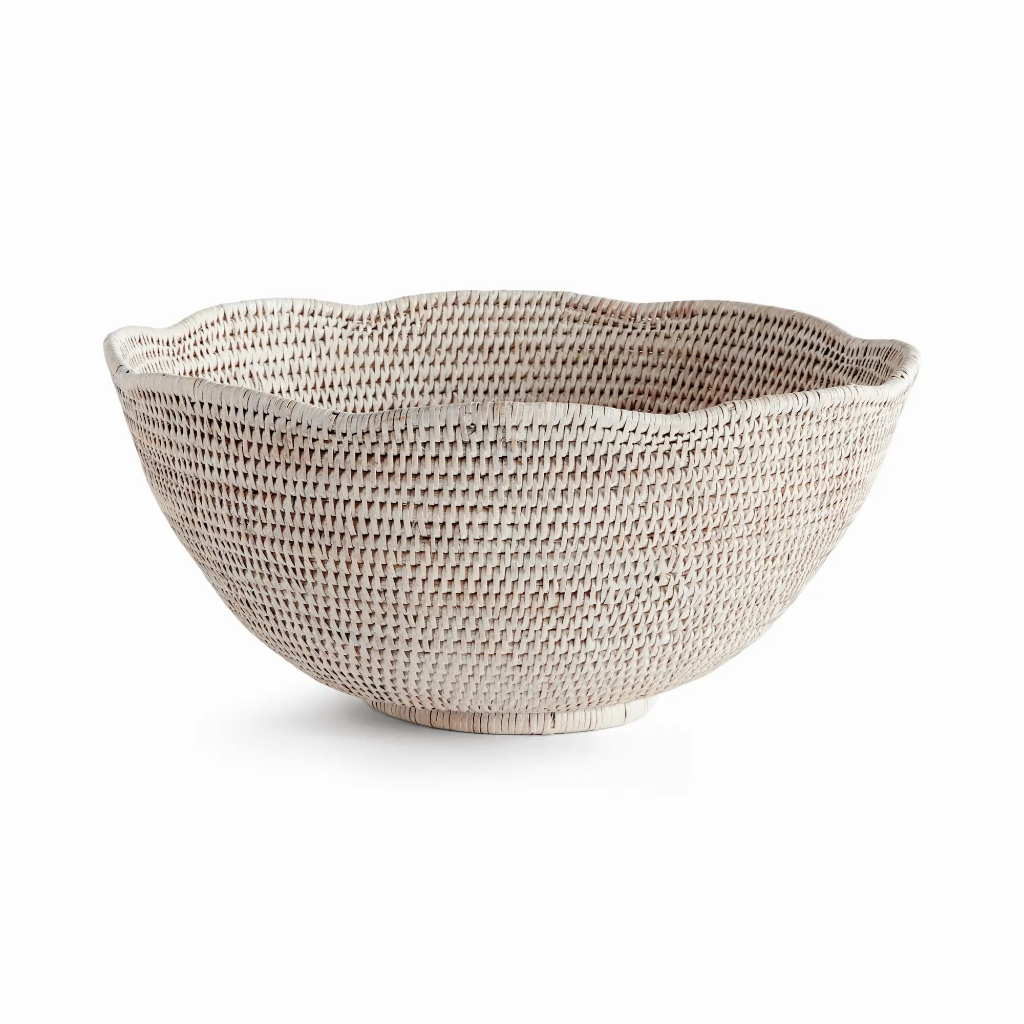 Burma Rattan Scalloped Edge Bowl - LARGE