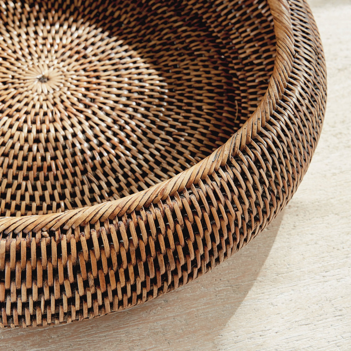 Burma Rattan Shallow Display Bowls, Set of 2