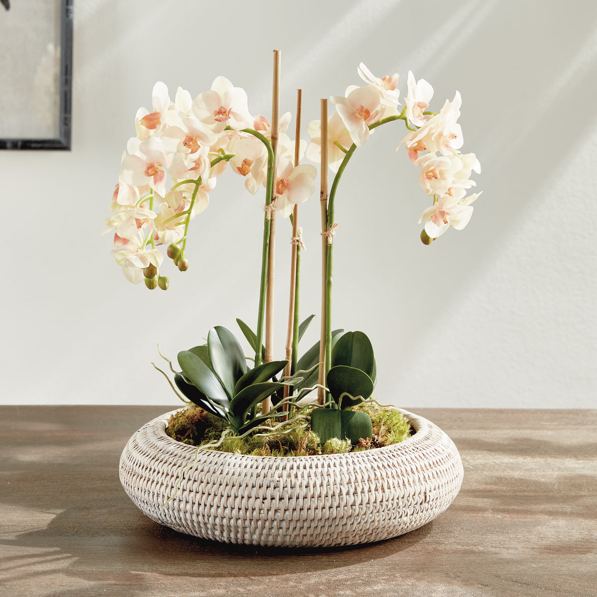 Burma Rattan Shallow Display Bowls, Set of 2