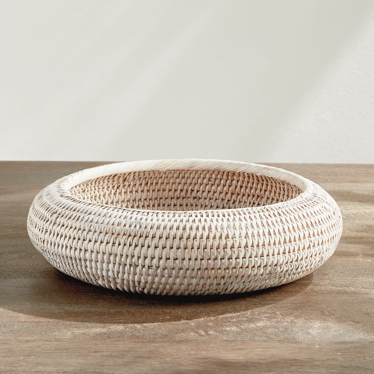 Burma Rattan Shallow Display Bowls, Set of 2