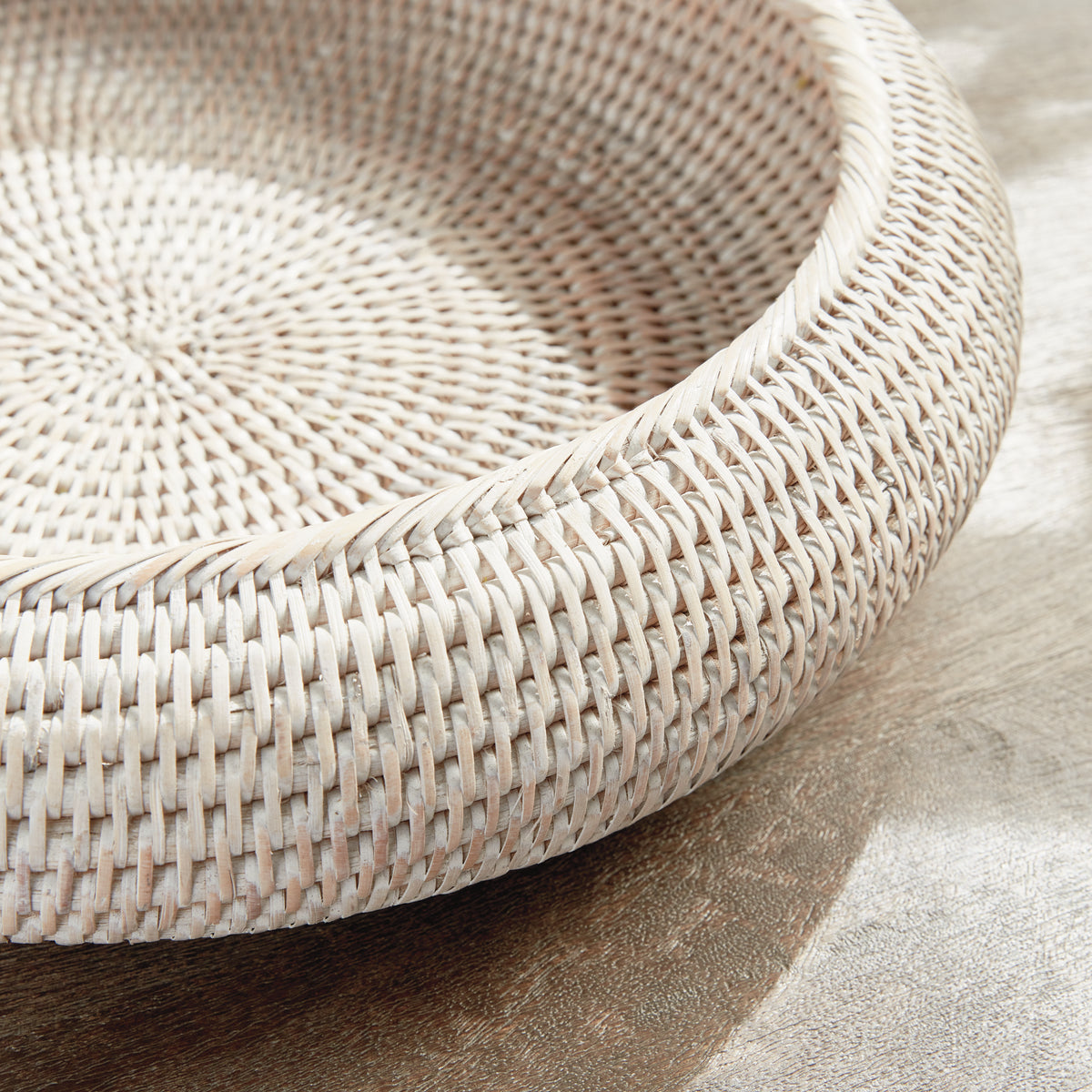 Burma Rattan Shallow Display Bowls, Set of 2