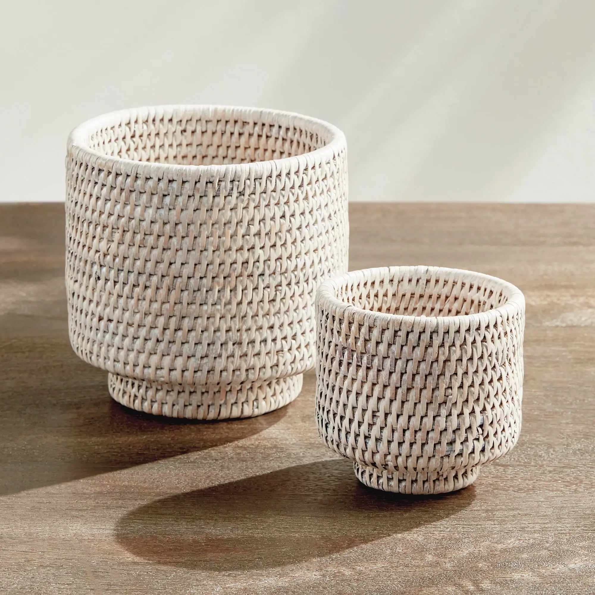Burma Rattan Cachepots Small, SET OF 2