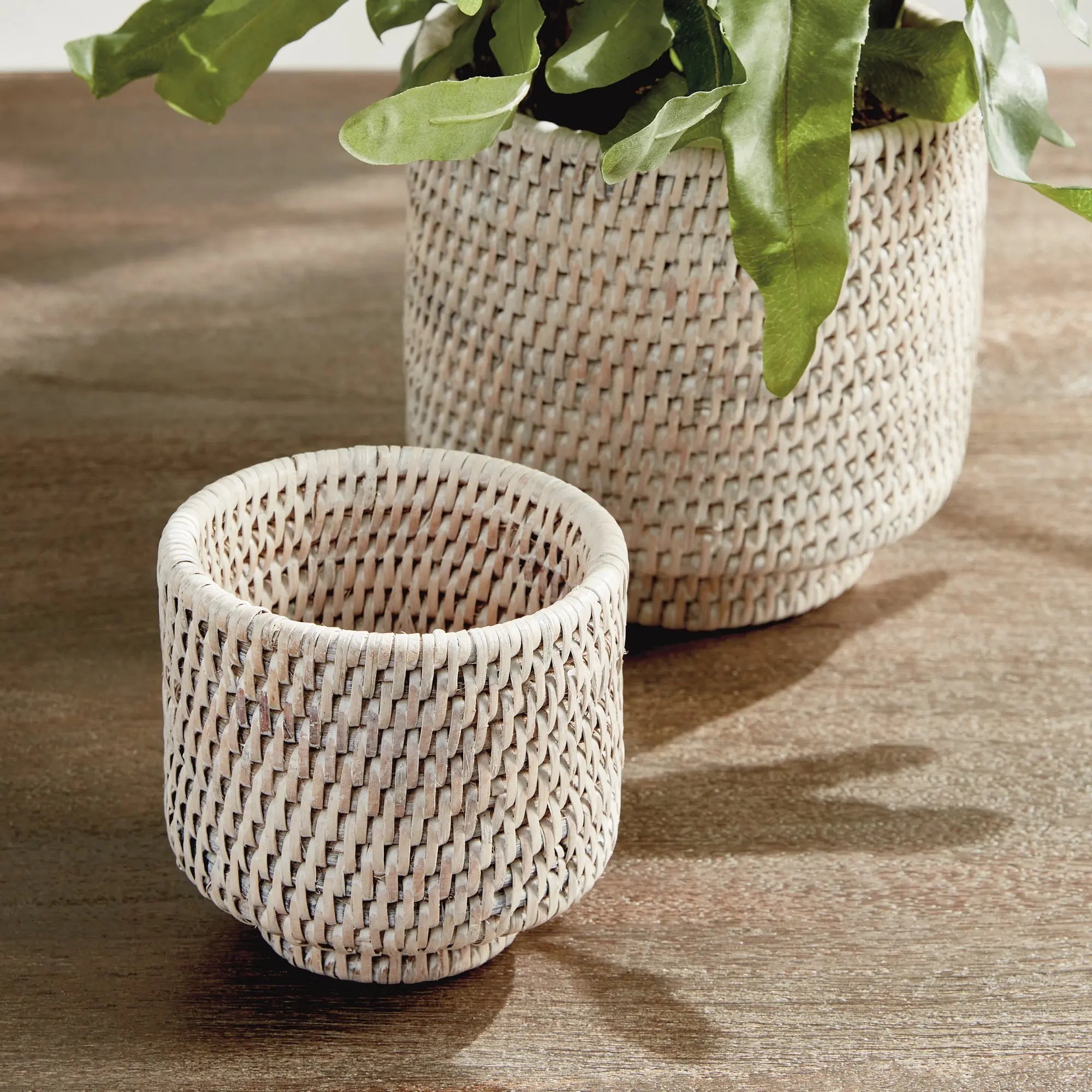 Burma Rattan Cachepots Small, SET OF 2