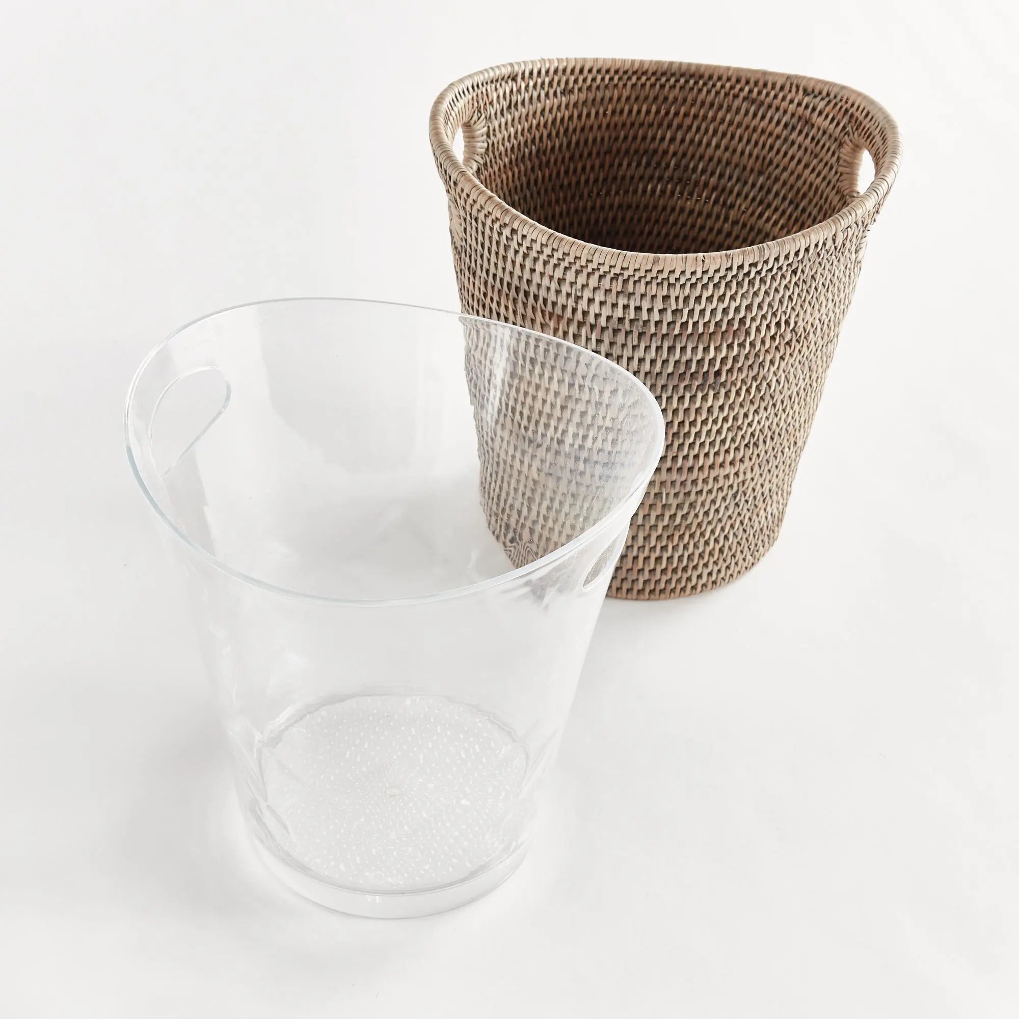 Burma Rattan Beverage Tub - Graywash | SMALL