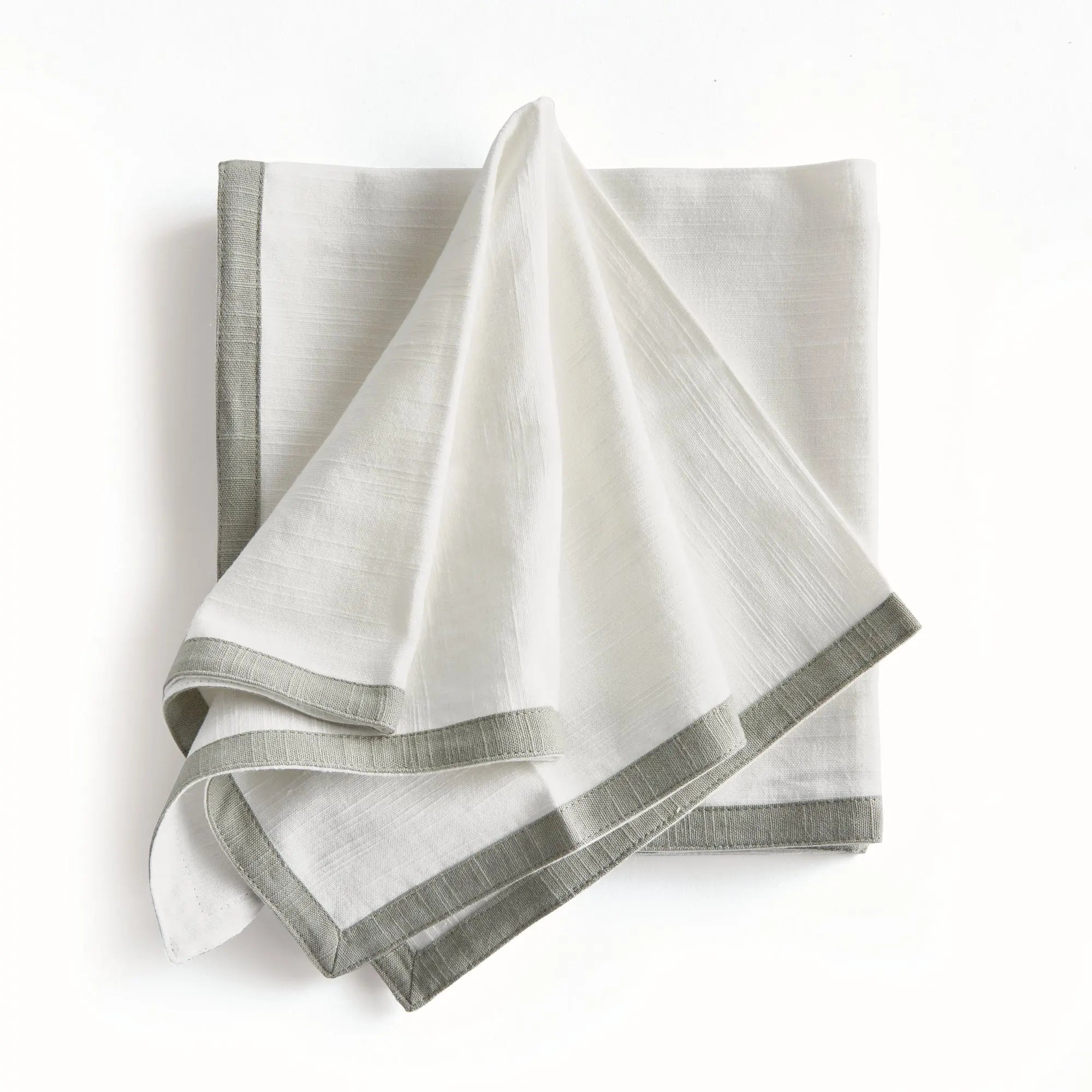 Quinn Dinner Napkins (White/Grey), SET OF 4