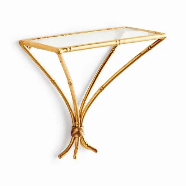 Daphne Wall Bracket - Mirrored Gold Coastal Wall Shelf - Villa Decor & Design