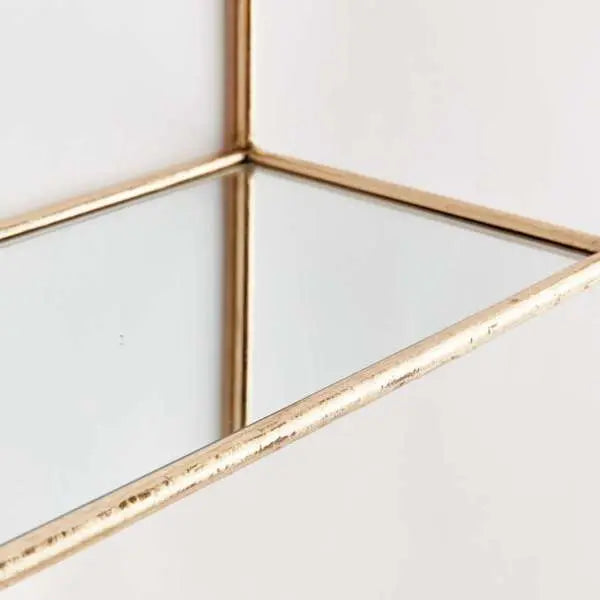 Abbey Mirrored Wall Shelves | Gold Mirrored Wall Shelves - Villa Decor & Design
