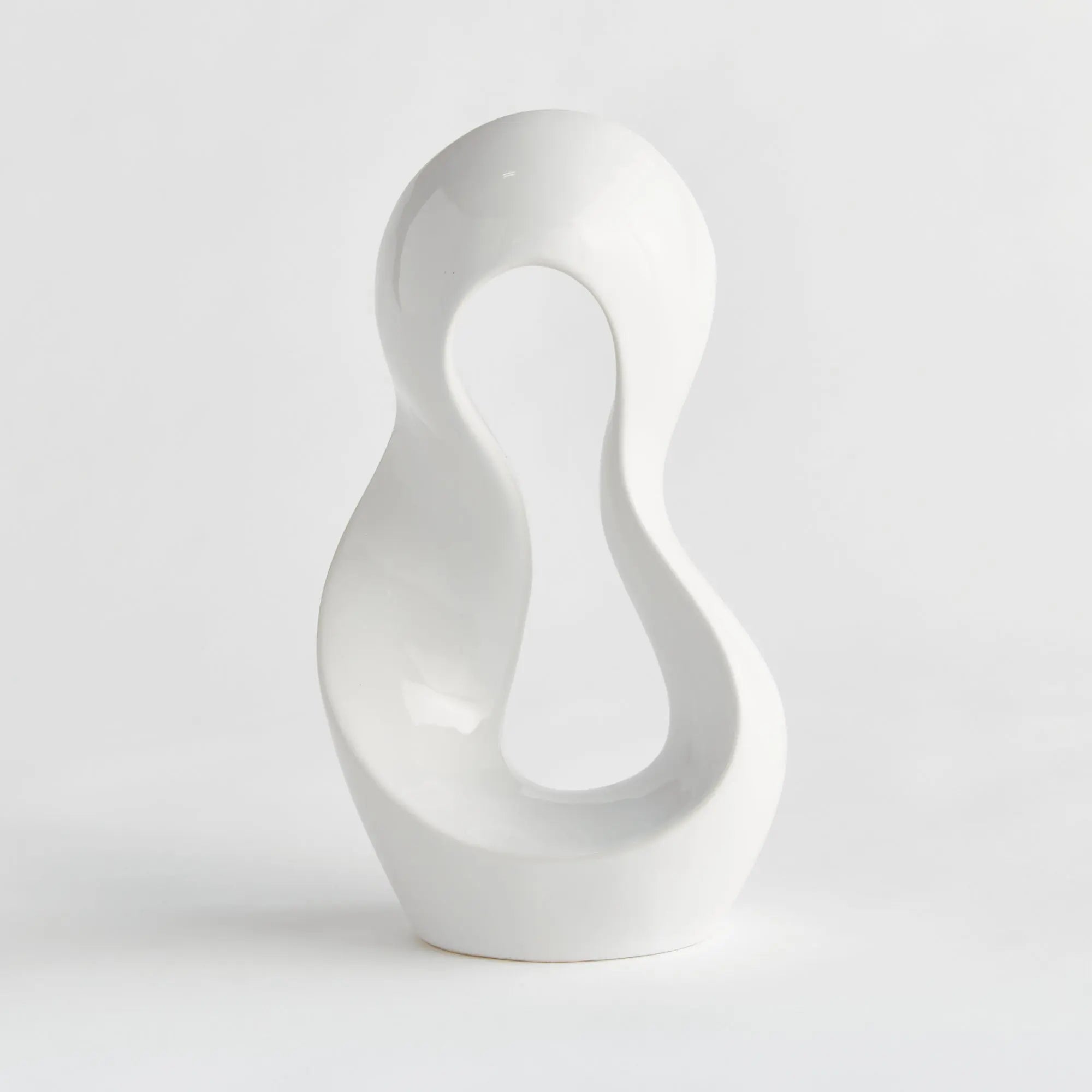 White abstract sculpture on a white background