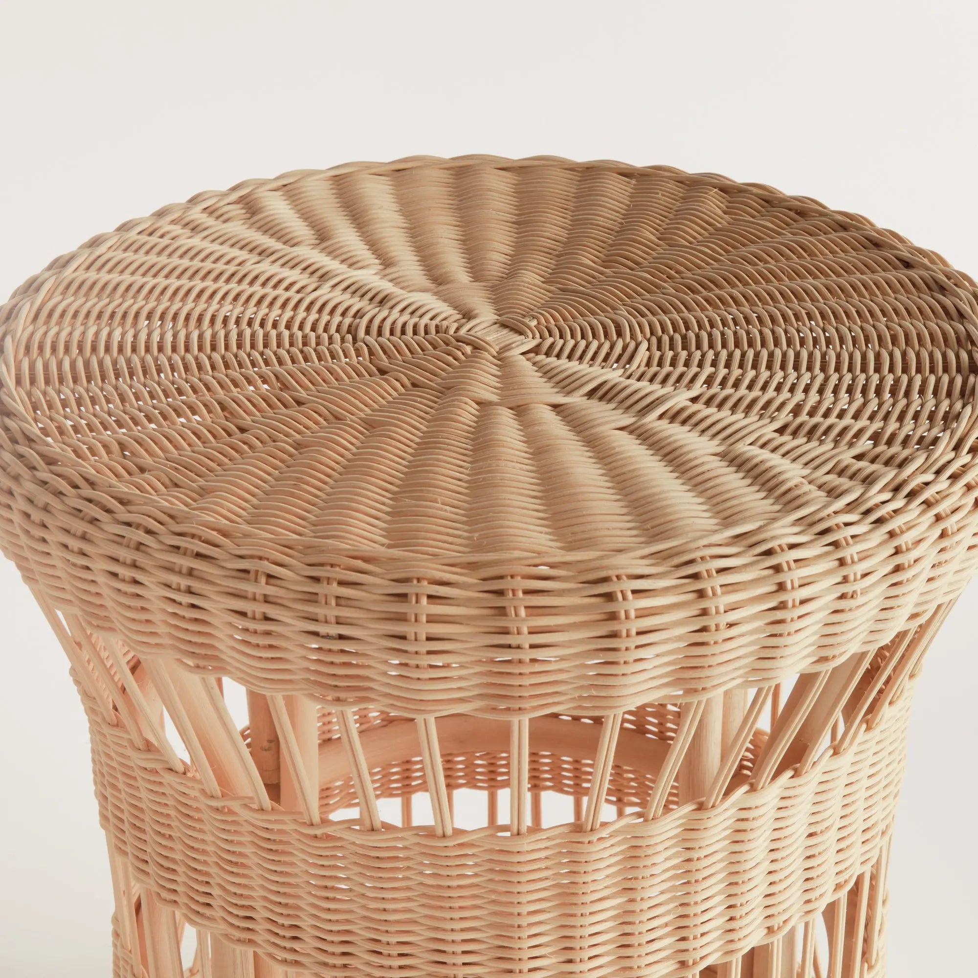 Ashton rattan end table with woven pattern