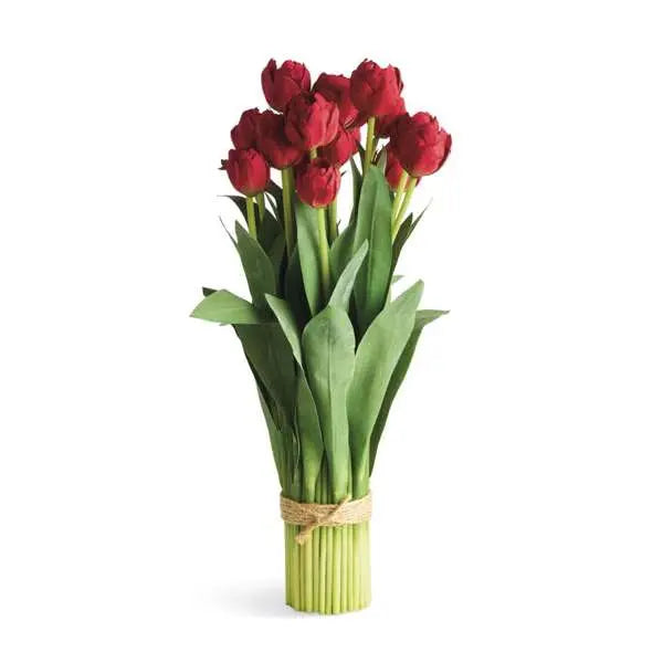 Peony Tulip Bundle Drop-In 18" or 23.5" - RED | Realistic Faux Tulips Napa Home & Garden