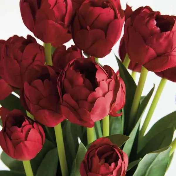 Peony Tulip Bundle Drop-In 18" or 23.5" - RED | Realistic Faux Tulips Napa Home & Garden