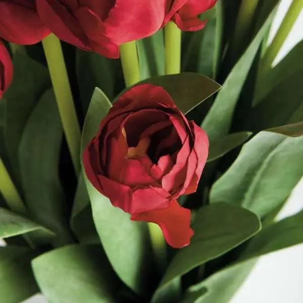 Peony Tulip Bundle Drop-In 18" or 23.5" - RED | Realistic Faux Tulips Napa Home & Garden