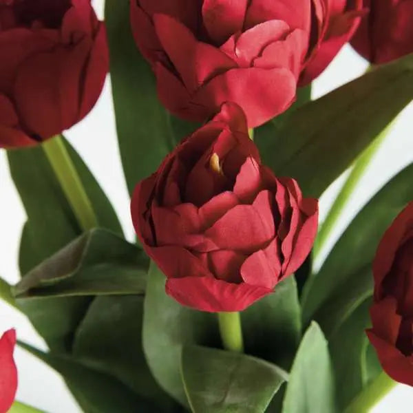Peony Tulip Bundle Drop-In 18" or 23.5" - RED | Realistic Faux Tulips Napa Home & Garden