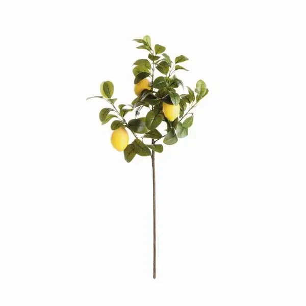 Faux Lemon Stems - Set of 4 Lifelike 31" Citrus Branches - Villa Decor & Design