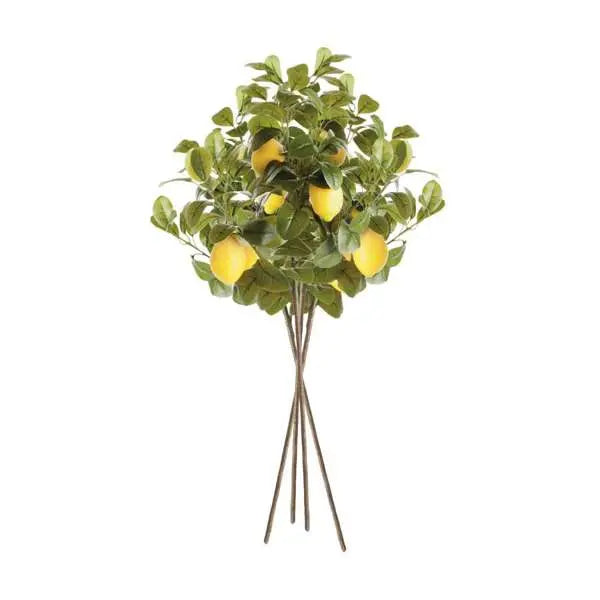 Faux Lemon Stems - Set of 4 Lifelike 31" Citrus Branches - Villa Decor & Design