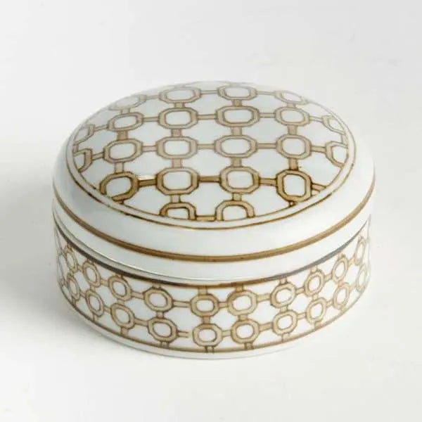 Province Lidded Boxes ST/3 | Taupe Chinoiserie Porcelain Lidded Boxes Napa Home & Garden