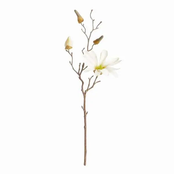 Star Magnolia Stems - Set of 6 Lifelike 18" Faux Blooms - Villa Decor & Design