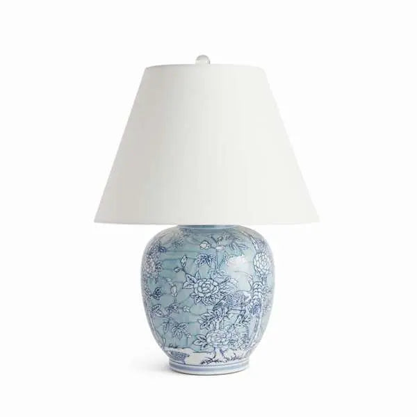 Hanni Chinoiserie Lamp - Blue & White Hand-Painted Porcelain Table Lamp - Villa Decor & Design
