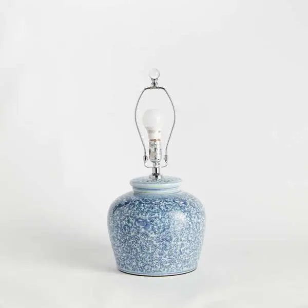 Vivian Chinoiserie Lamp - 21.75" Blue & White Porcelain & Crystal Lamp - Villa Decor & Design