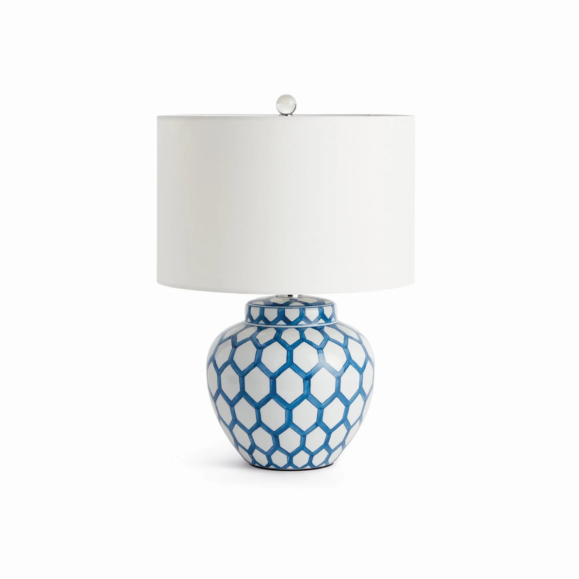 Christine Chinoiserie Lamp - Hand-Painted Blue & White Porcelain with Crystal Base Napa Home & Garden