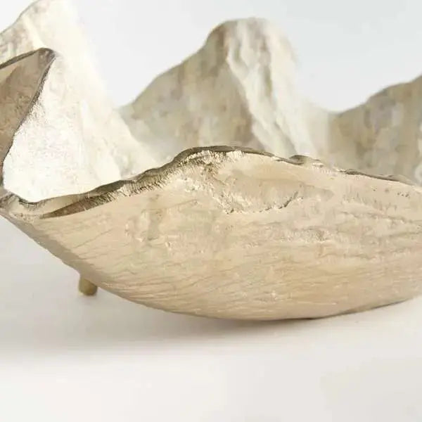 Arabella Decorative Bowl | Gold Leaf Cast Aluminum Bowl - Villa Decor & Design