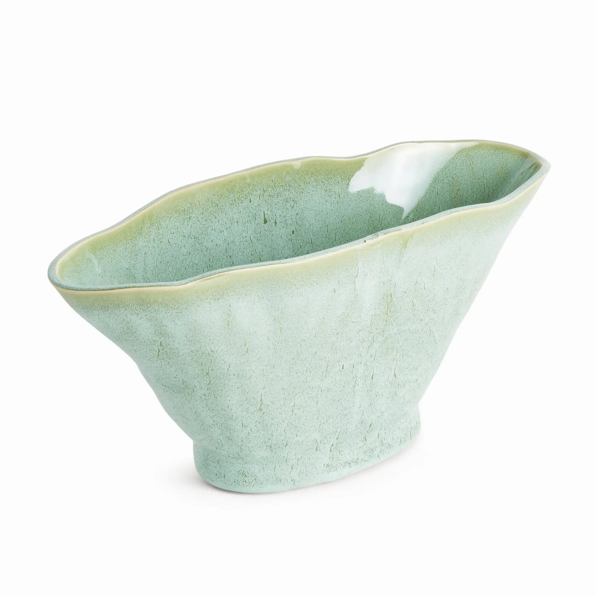Madara Oval Vase - Sculptural White or Green Ceramic Vase Napa Home & Garden