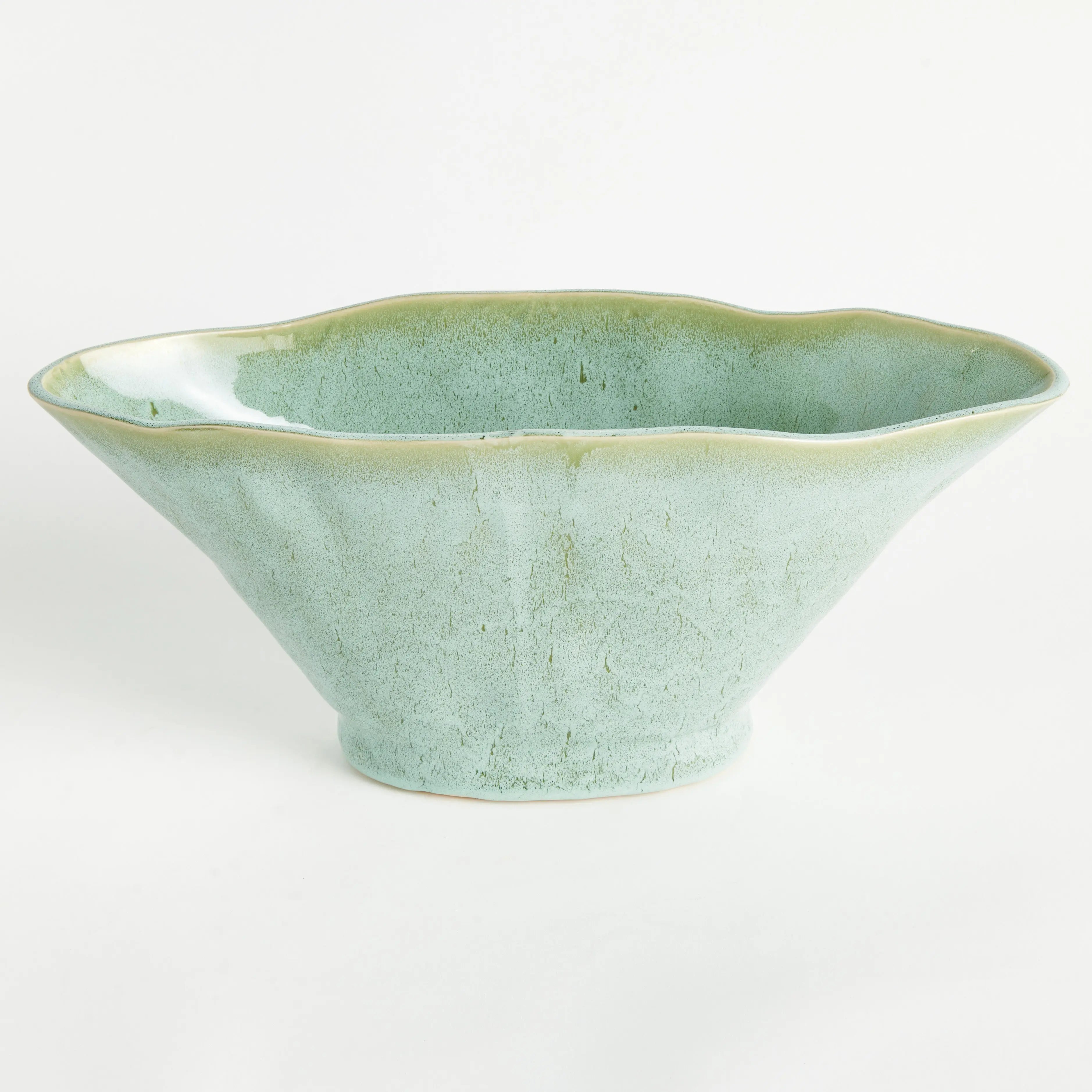 Madara Oval Vase - Sculptural White or Green Ceramic Vase Napa Home & Garden