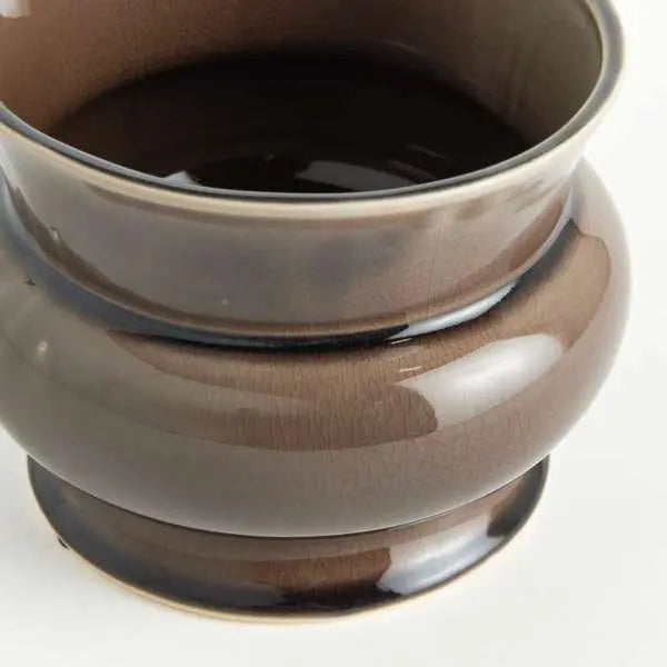 Cora Pot - Brown Reactive Glaze English Style Ceramic Planter - Villa Decor & Design