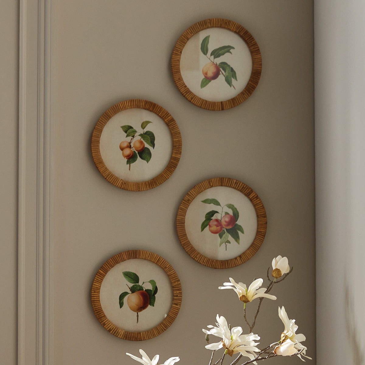 Peach Cuttings Round Petite Prints, Set of 4