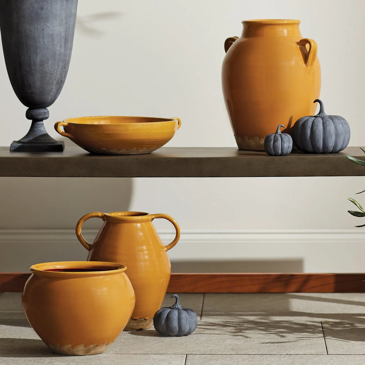 Sculpted Pumpkins Set of 3 – Gray