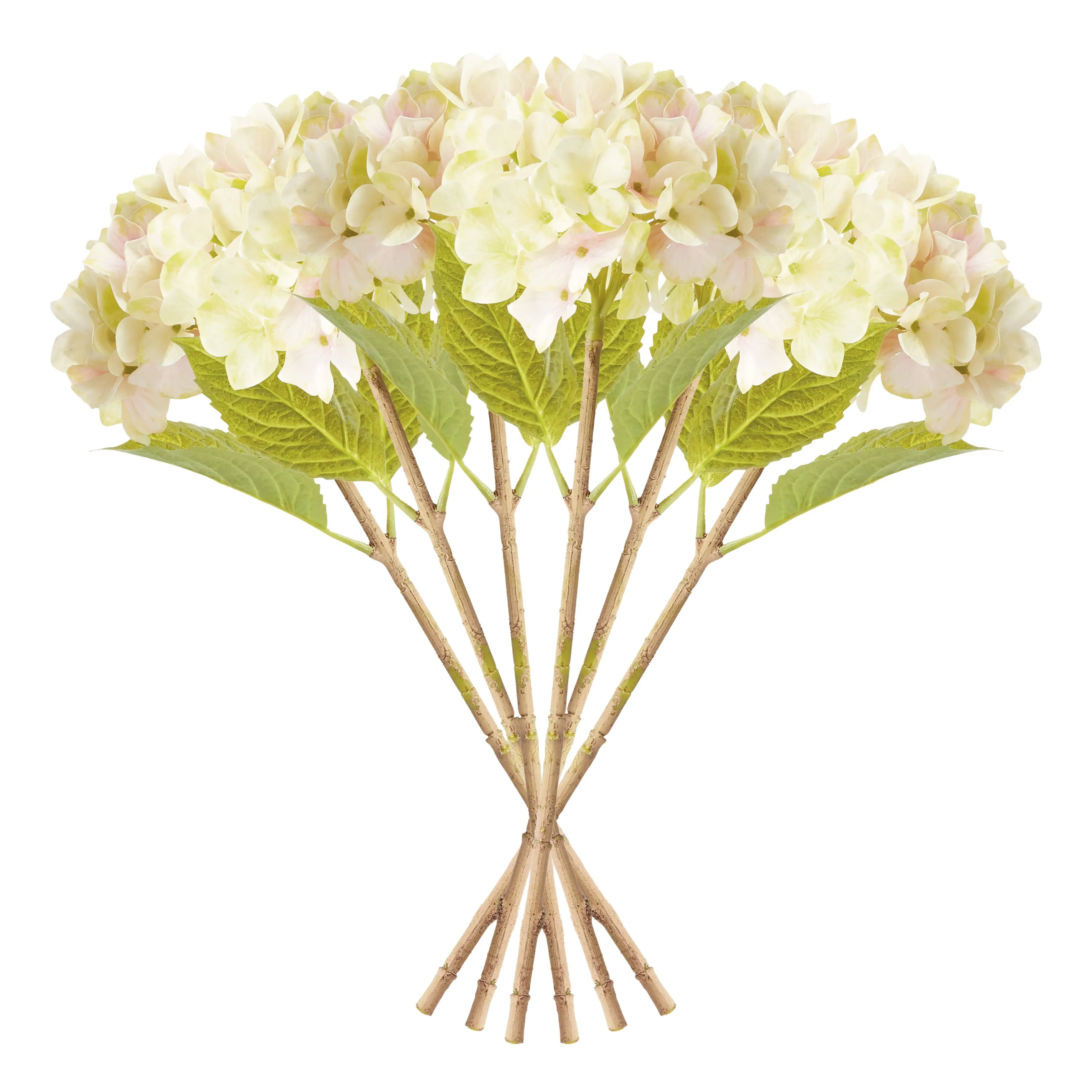Hydrangea Stems - Set of 6 Life-Like 18" Faux Floral Stems - Villa Decor & Design