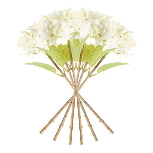 Hydrangea Stems - Set of 6 Life-Like 18" Faux Floral Stems - Villa Decor & Design