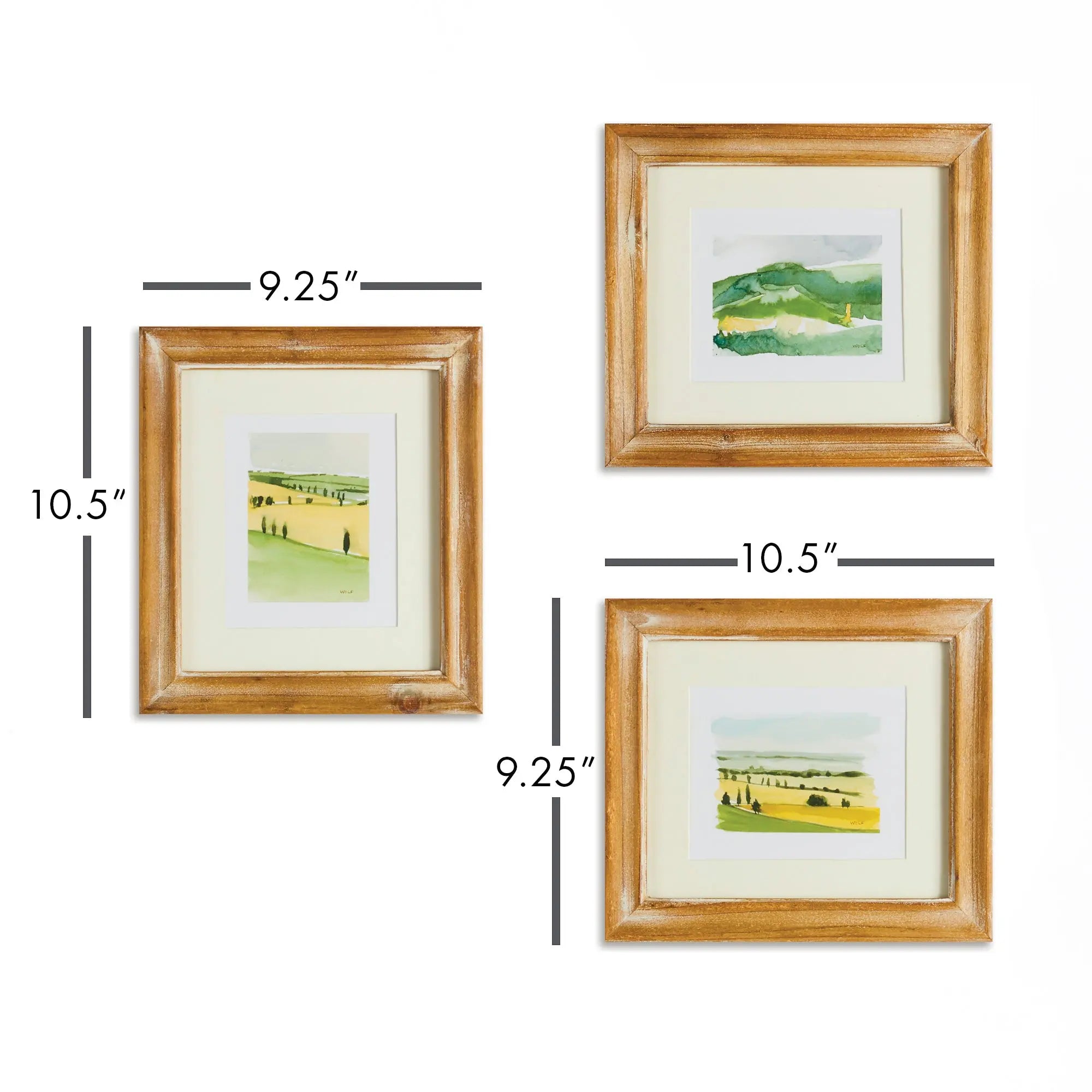 Set of 3 framed Italian landscape prints by Whitney Wolf