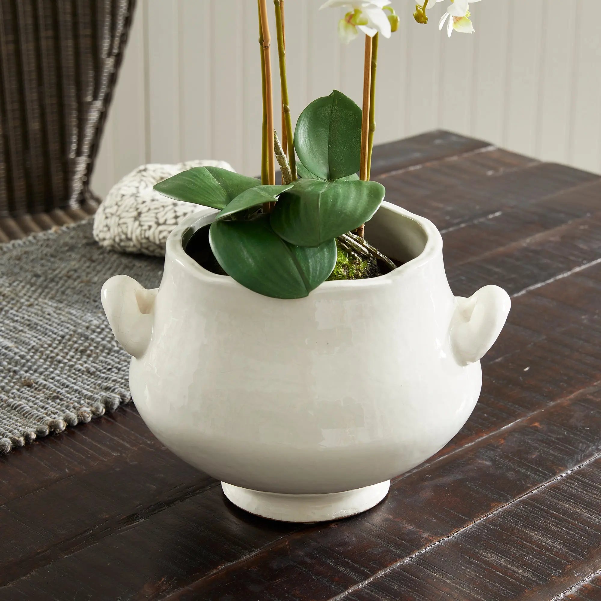 Wellon Footed Cachepot – Small or Large| White Ceramic Planter - Villa Decor & Design