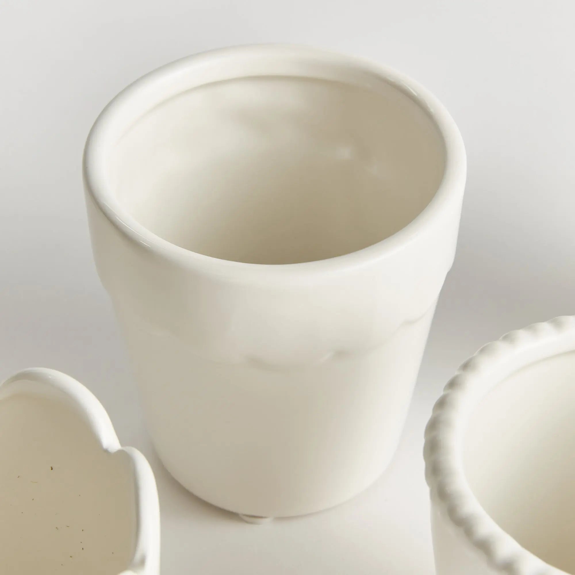 Mirabelle Mini Cachepots - Set of 6 Assorted Clay Vessels (White, Yellow, or Blue) - Villa Decor & Design