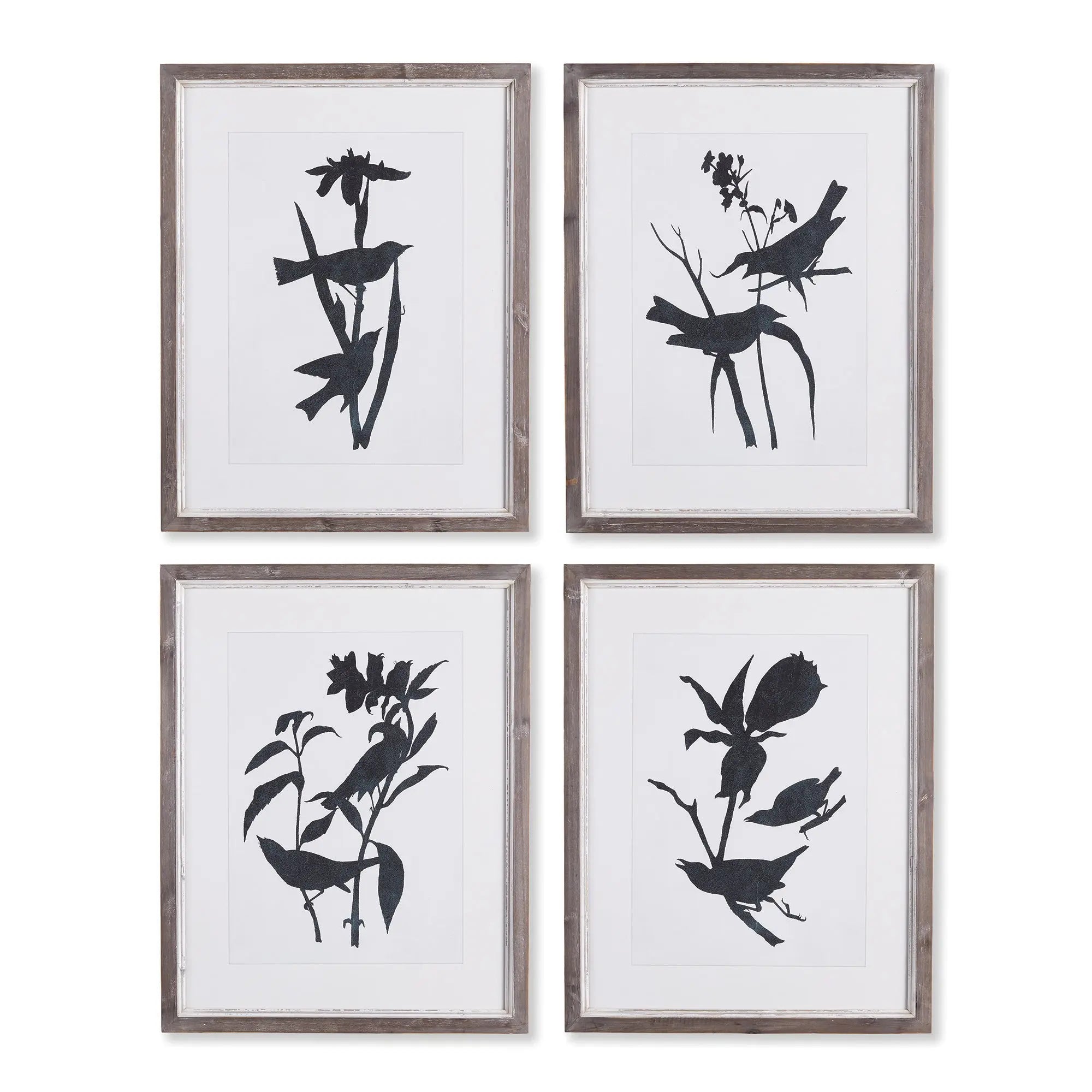 BIRD SILHOUETTE PRINTS, SET OF 4 Villa Decor & Design