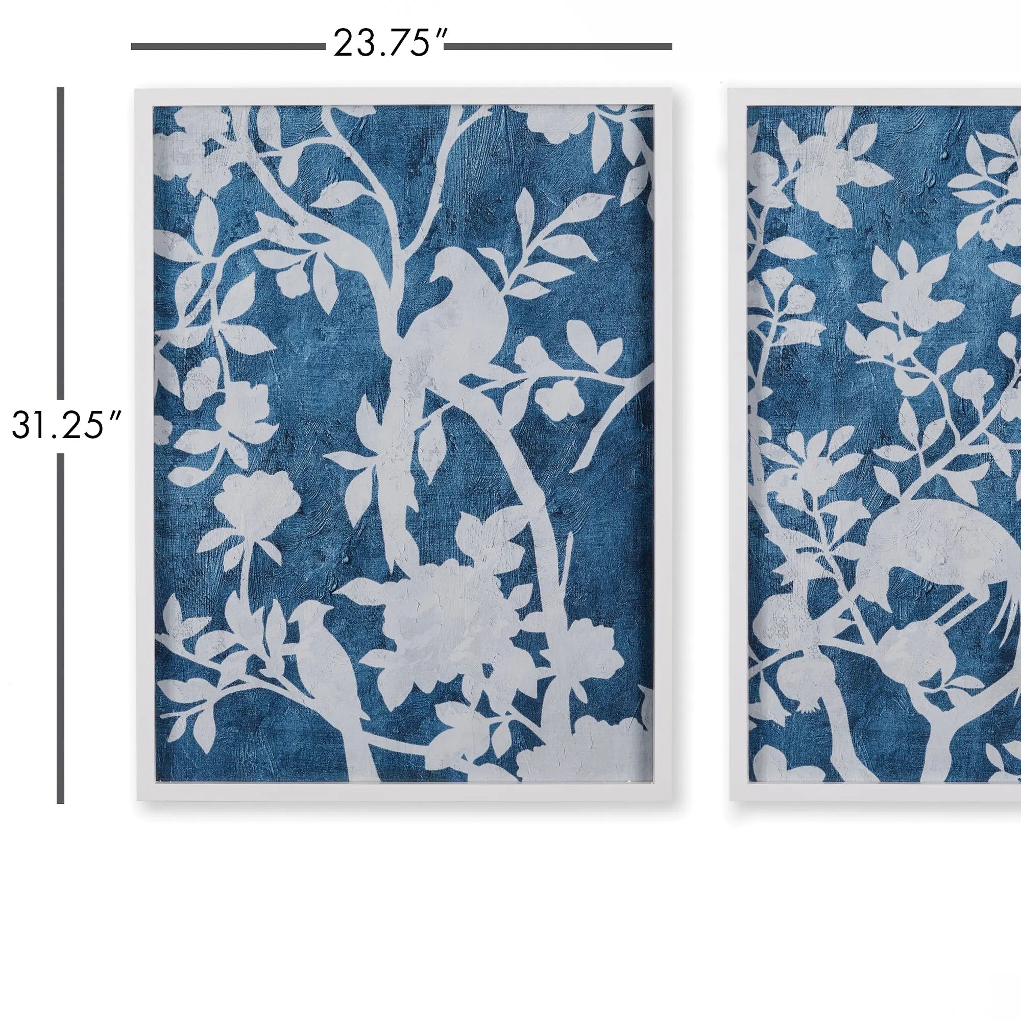 AVIARY CYANO PRINTS, SET OF 2 Villa Decor & Design