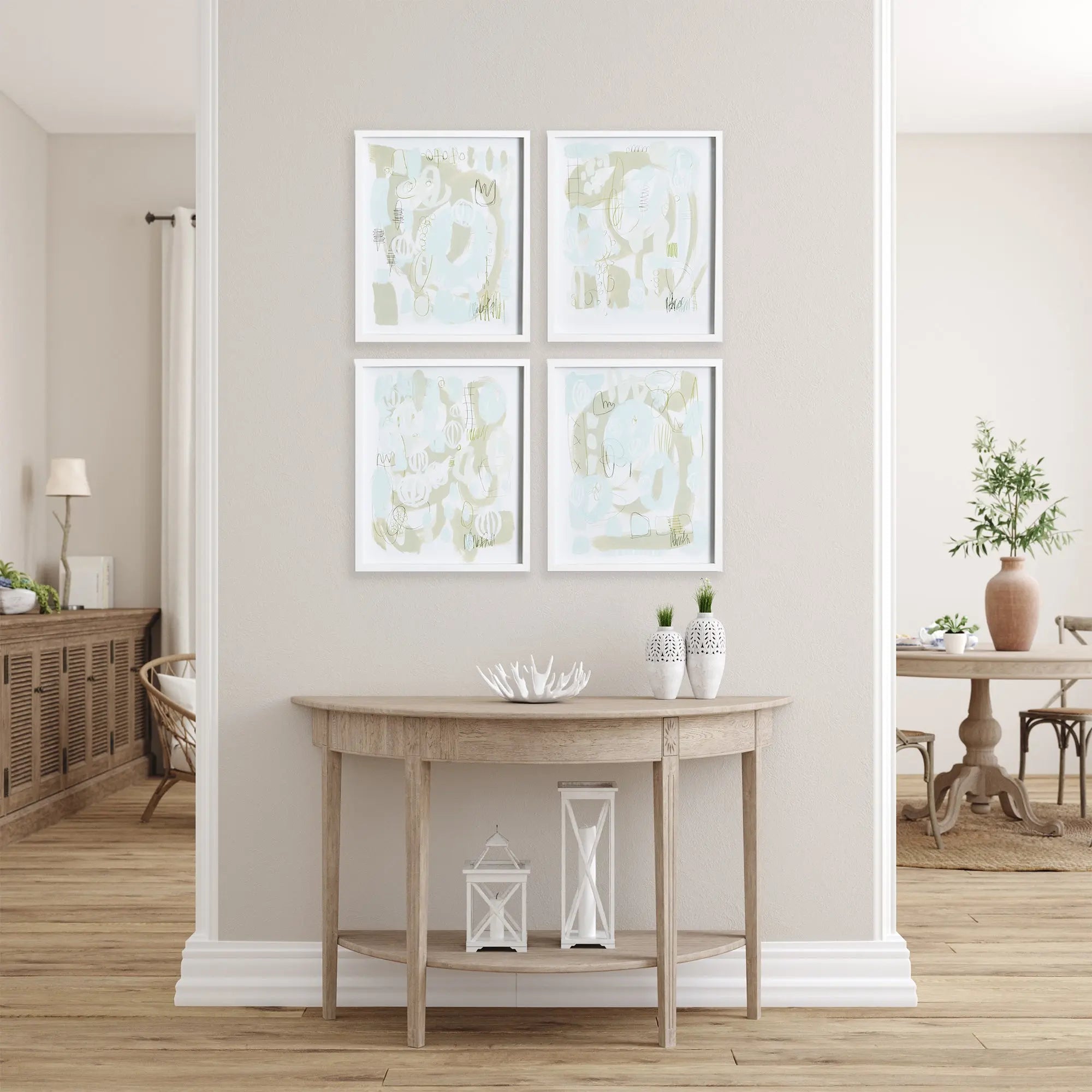 Bacchus Abstract Prints by Nancy B. Westfall – Set of 4